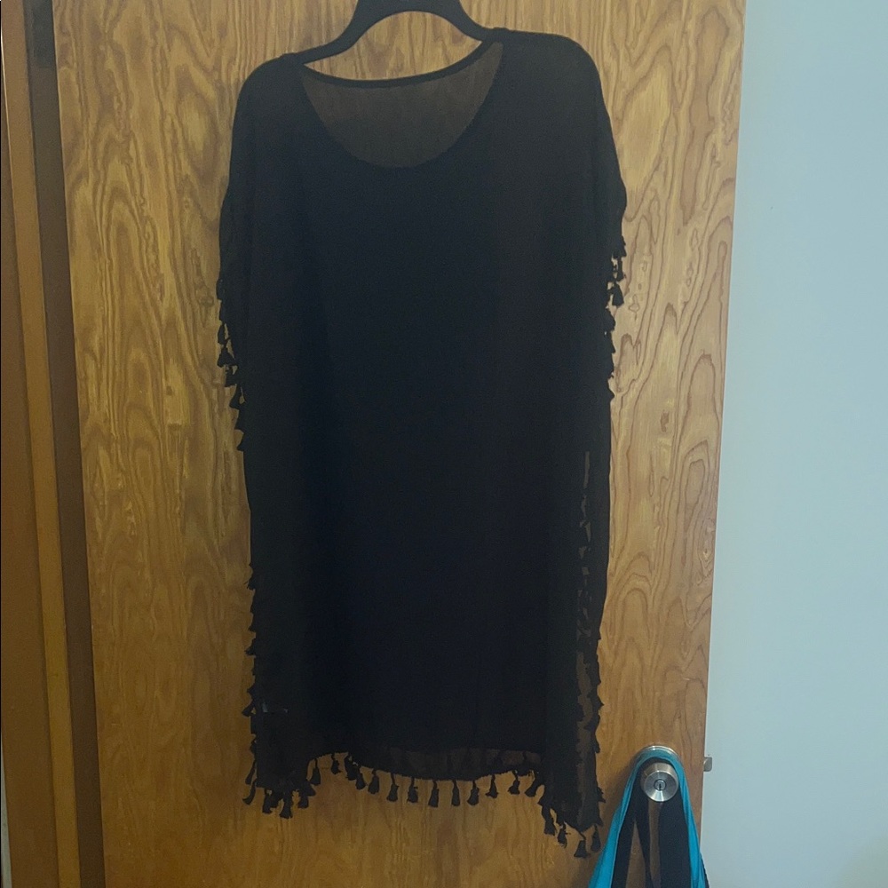 Source Unknown Gray Tassel Shawl - image 4